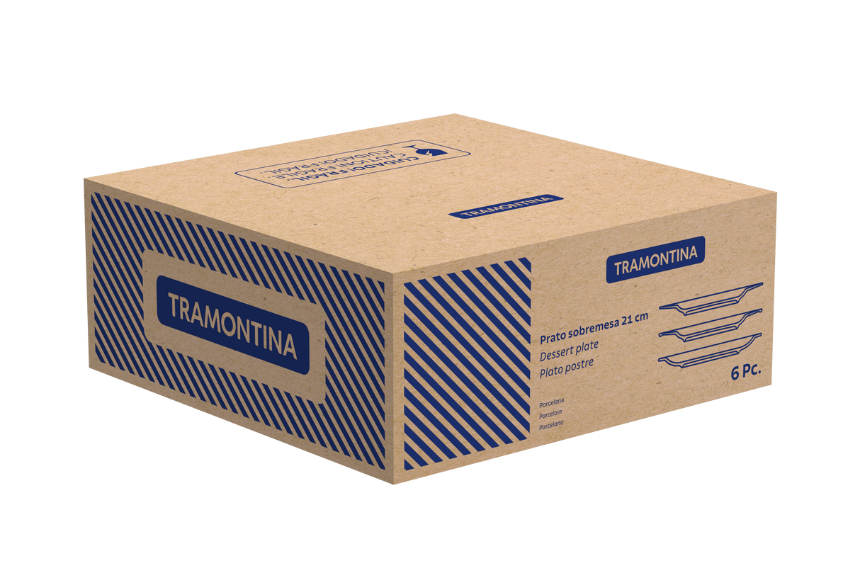 Tramontina Juego de Platos Postre de Porcelana Ingrid 21 cm 6 unidades