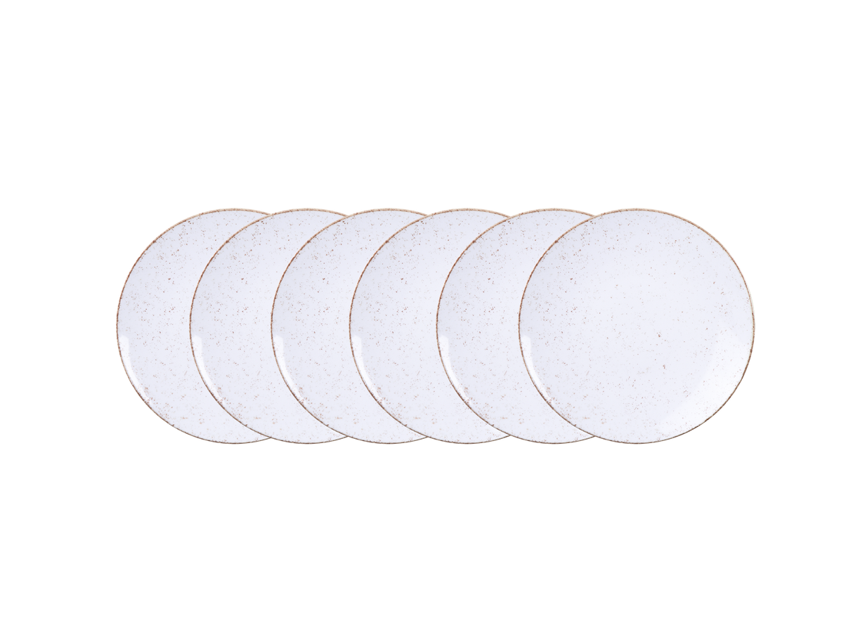 Tramontina Juego de Platos de Postre Rústico Marrón en Porcelana 21 cm 6 Piezas