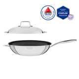 Tramontina Wok Tri-Ply Grano de Acero Inoxidable con Antiadherente 32 cm
